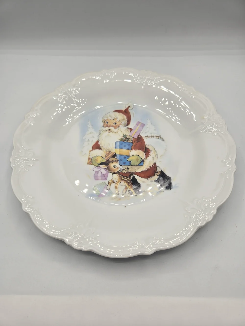 Vintage Tirschenreuth Baronesse Bavarian Porcelain Santa Serving Plate